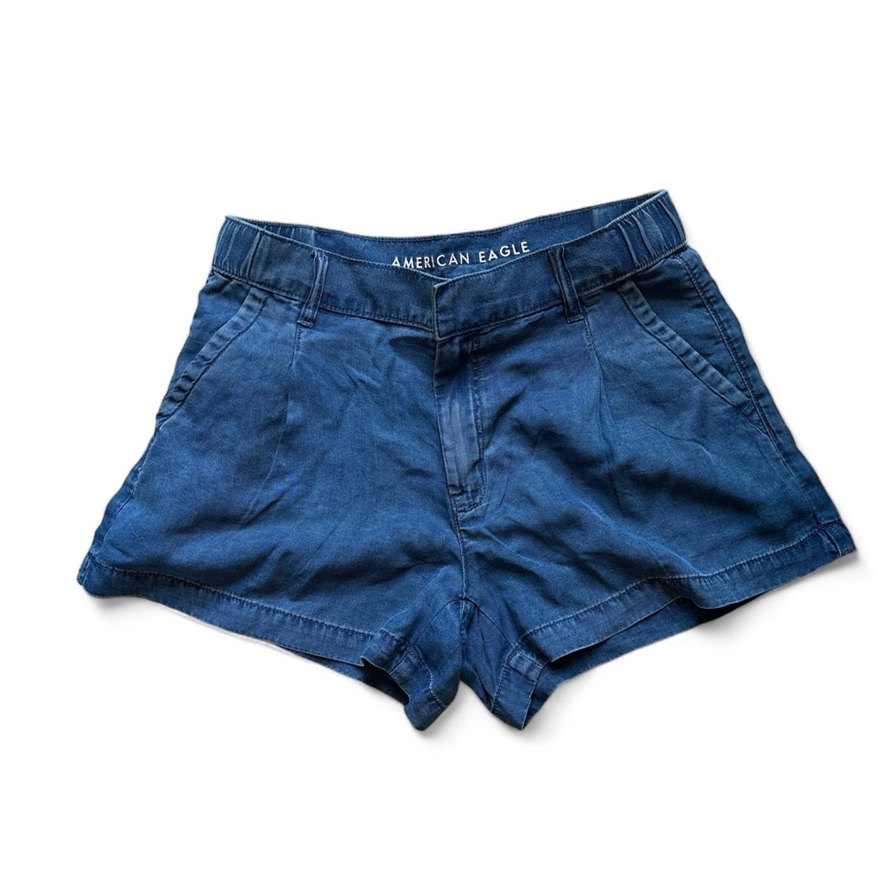 American Eagle Outfitters Blue High-Waisted Jean Shorts